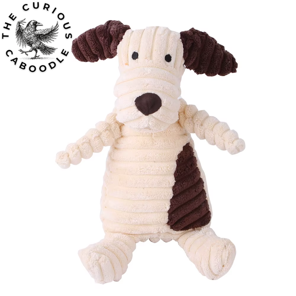 Corduroy Plush Dog Toys - Squeaky & Bite-Resistant Chew Toys for Small & Large Dogs