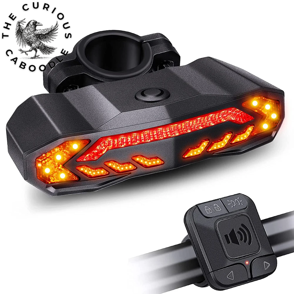 Waterproof Rechargeable Bicycle Rear Light with Alarm & Turn Signal Functionality