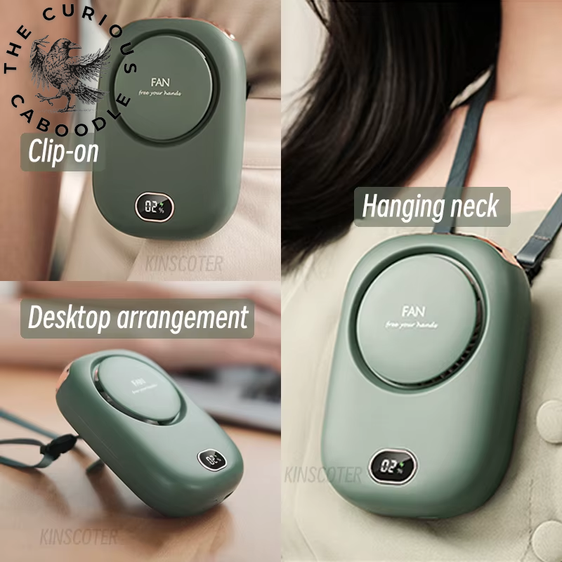 2000mAh Portable Mini Bladeless Neck Fan with USB Rechargeable Air Cooling Technology