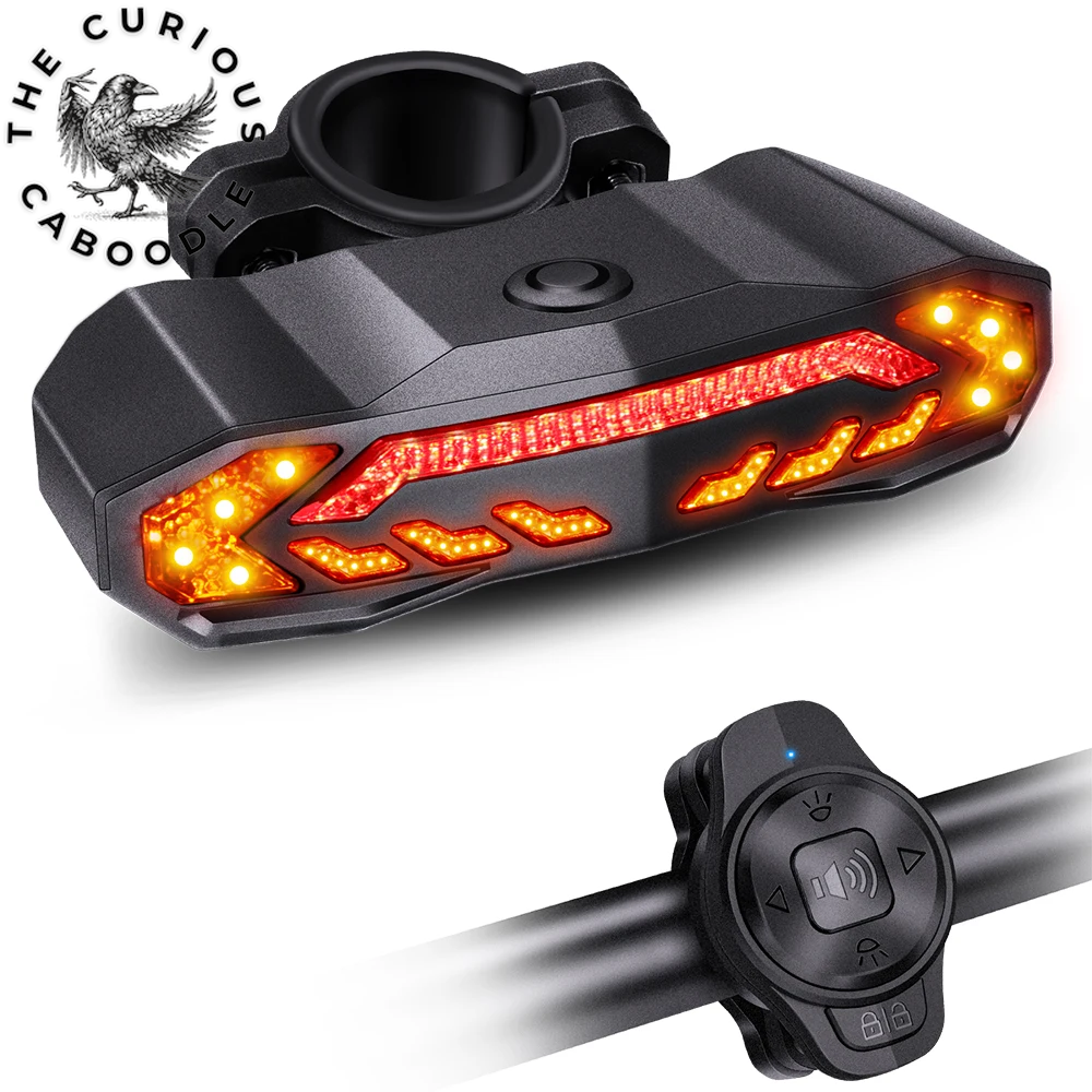 Waterproof Rechargeable Bicycle Rear Light with Alarm & Turn Signal Functionality