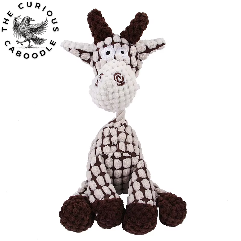 Corduroy Plush Dog Toys - Squeaky & Bite-Resistant Chew Toys for Small & Large Dogs