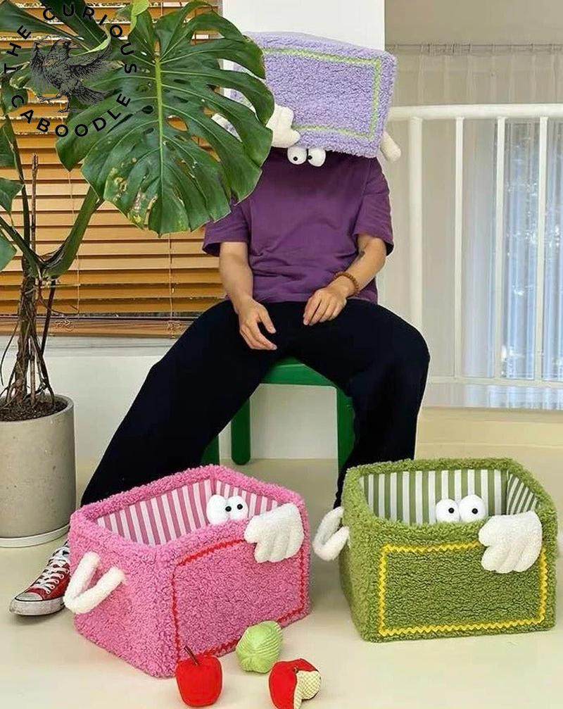 Eclectic Plush Laundry Storage Baskets with Big Eyes - Children's Laundry Bags