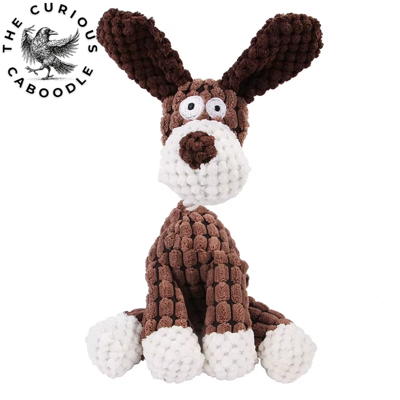 Corduroy Plush Dog Toys - Squeaky & Bite-Resistant Chew Toys for Small & Large Dogs