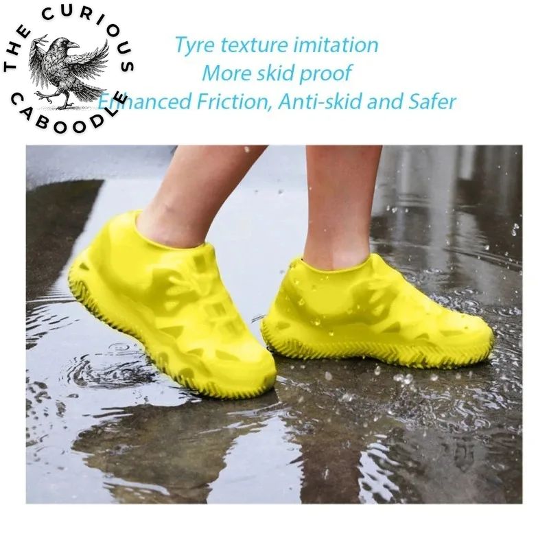 Silicone Waterproof Rain Shoe Covers for Adults and Children - Non-Slip, Wear-Resistant, Portable, and Reusable