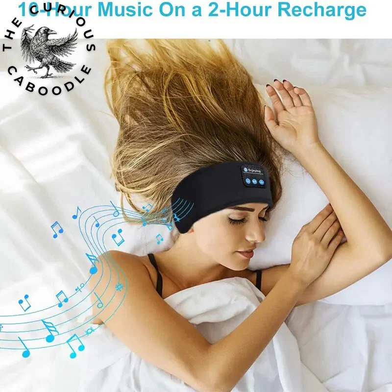 Bluetooth Sleep Headband with Wireless Headphones and Built-In Speakers - Comfortable Fabric and 10-Hour Battery Life