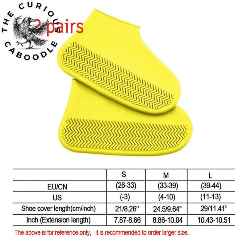 Silicone Waterproof Rain Shoe Covers for Adults and Children - Non-Slip, Wear-Resistant, Portable, and Reusable