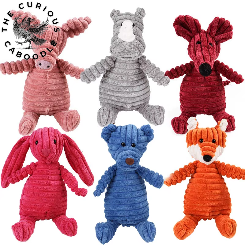 Corduroy Plush Dog Toys - Squeaky & Bite-Resistant Chew Toys for Small & Large Dogs