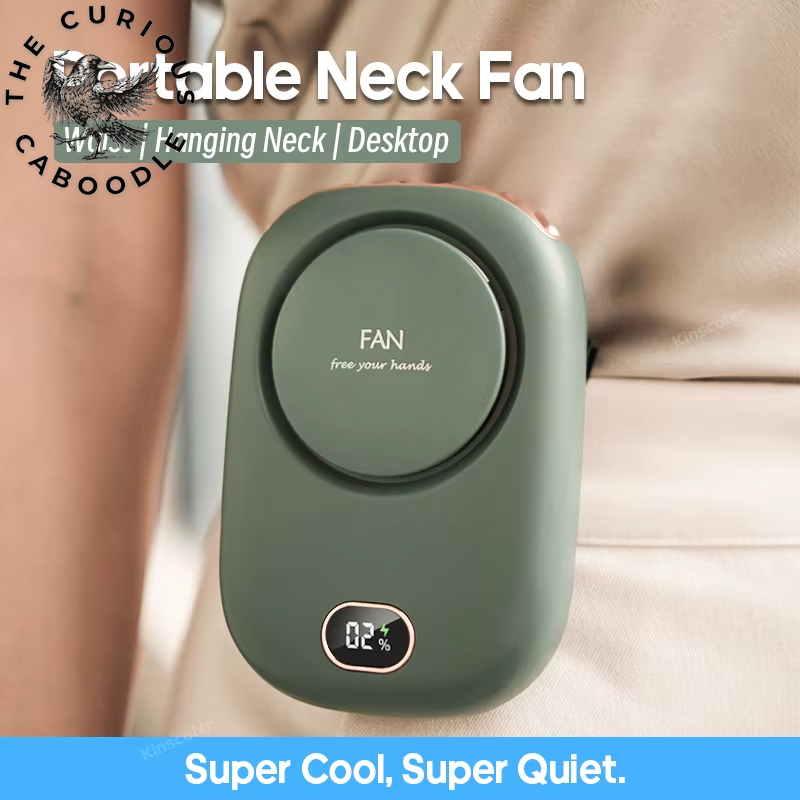 2000mAh Portable Mini Bladeless Neck Fan with USB Rechargeable Air Cooling Technology