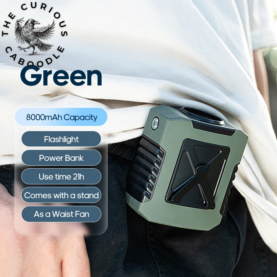 6000mAh Rechargeable Hanging Neck & Waist Fan