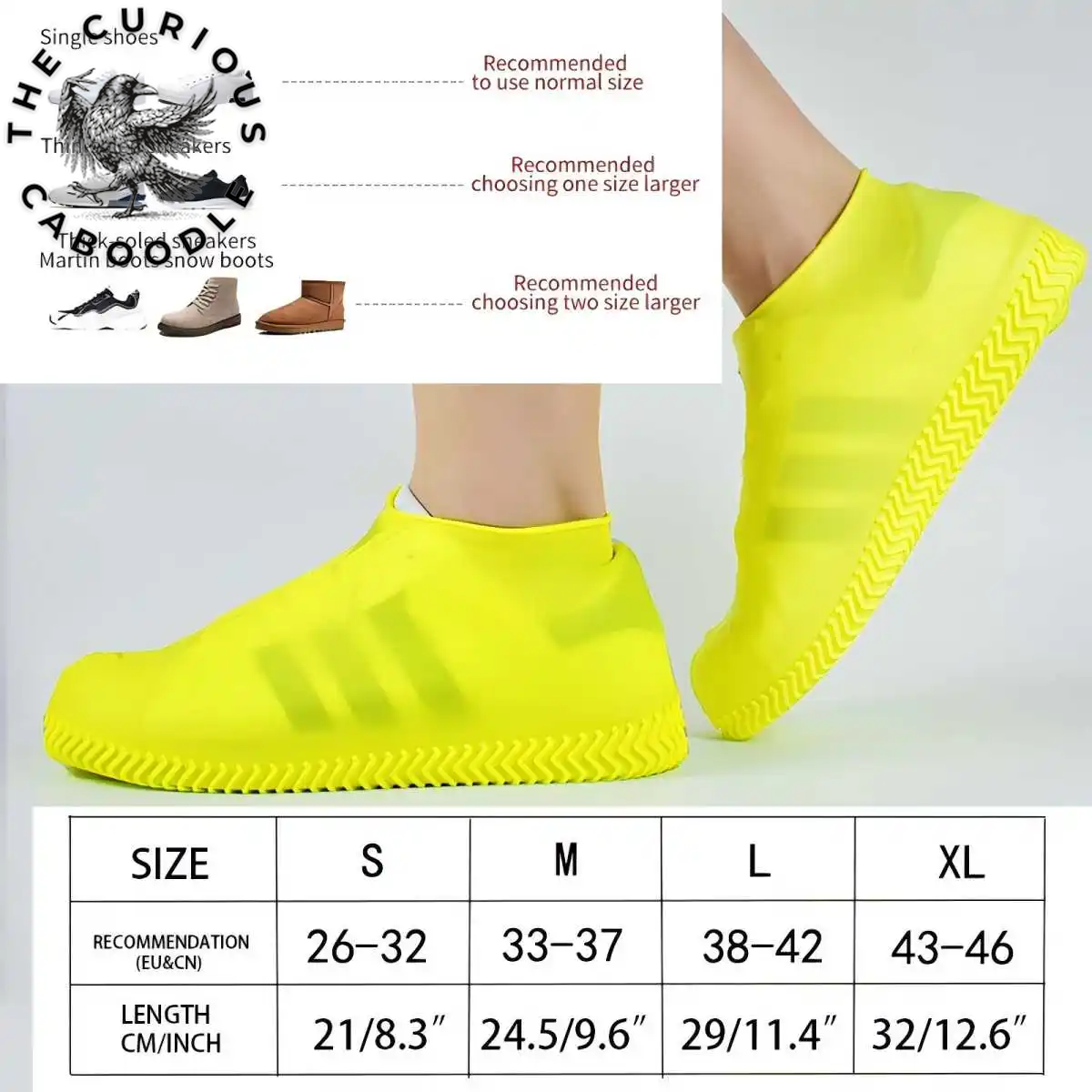 Silicone Waterproof Rain Shoe Covers for Adults and Children - Non-Slip, Wear-Resistant, Portable, and Reusable