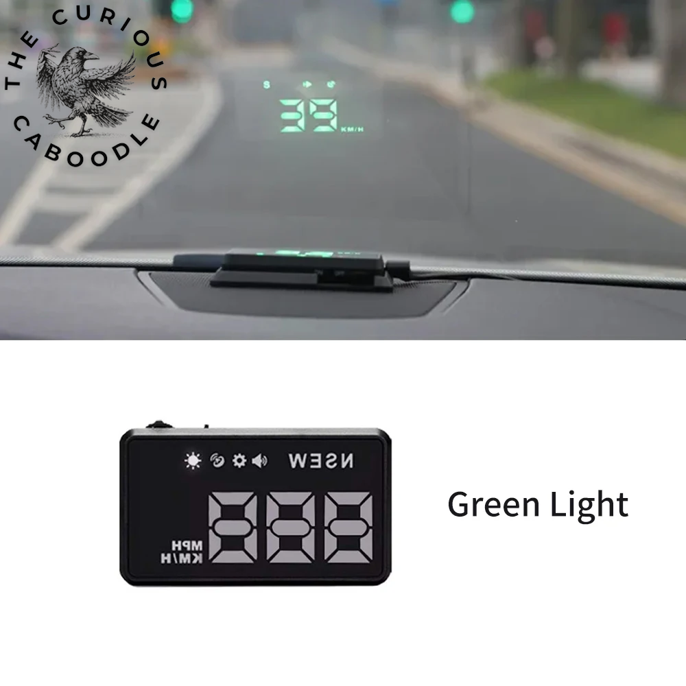 Head-Up Display Car GPS Digital Speedometer with Overspeed Alarm, Compass, & Speed Meter for All Vehicles - USB Powered