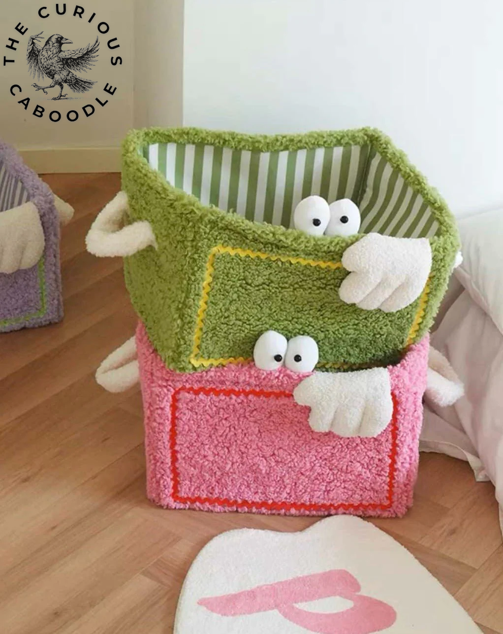 Eclectic Plush Laundry Storage Baskets with Big Eyes - Children's Laundry Bags