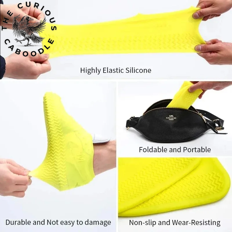 Silicone Waterproof Rain Shoe Covers for Adults and Children - Non-Slip, Wear-Resistant, Portable, and Reusable