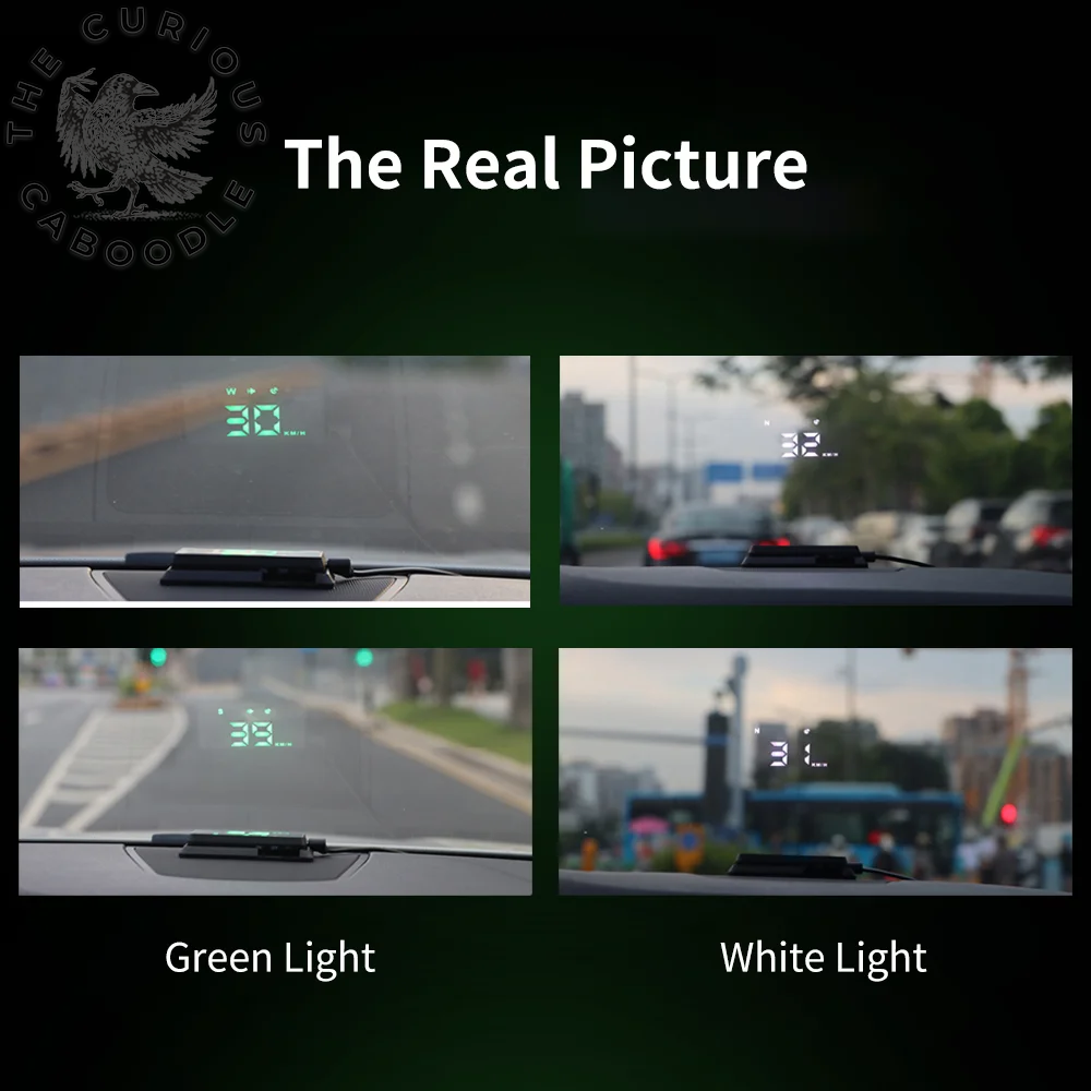 Head-Up Display Car GPS Digital Speedometer with Overspeed Alarm, Compass, & Speed Meter for All Vehicles - USB Powered