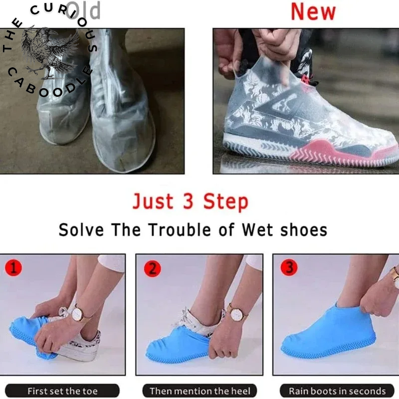 Silicone Waterproof Rain Shoe Covers for Adults and Children - Non-Slip, Wear-Resistant, Portable, and Reusable