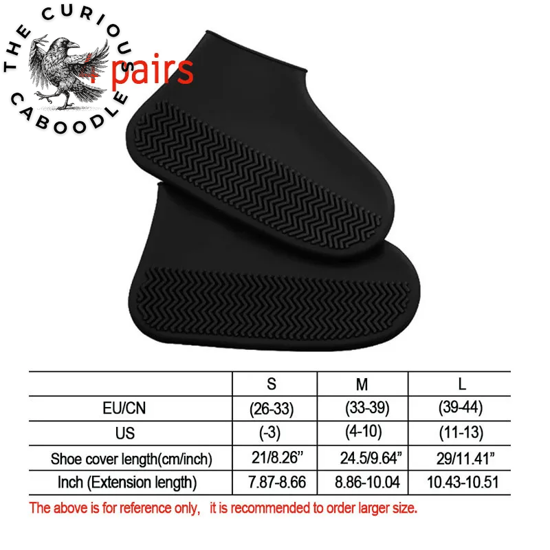 Silicone Waterproof Rain Shoe Covers for Adults and Children - Non-Slip, Wear-Resistant, Portable, and Reusable