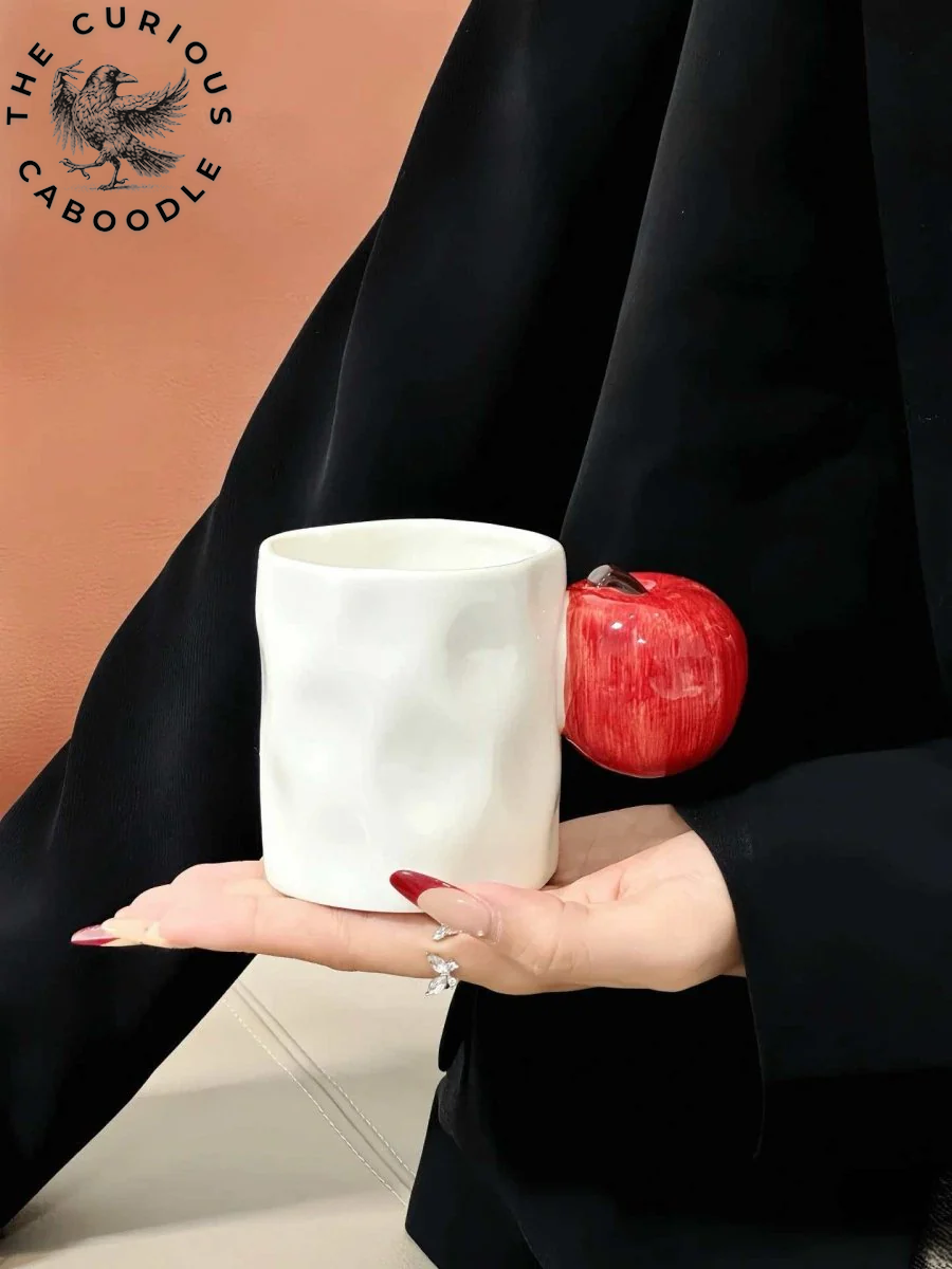 Handcrafted Ceramic Coffee Mug with Fruit Design, Whimsical Espresso Cups
