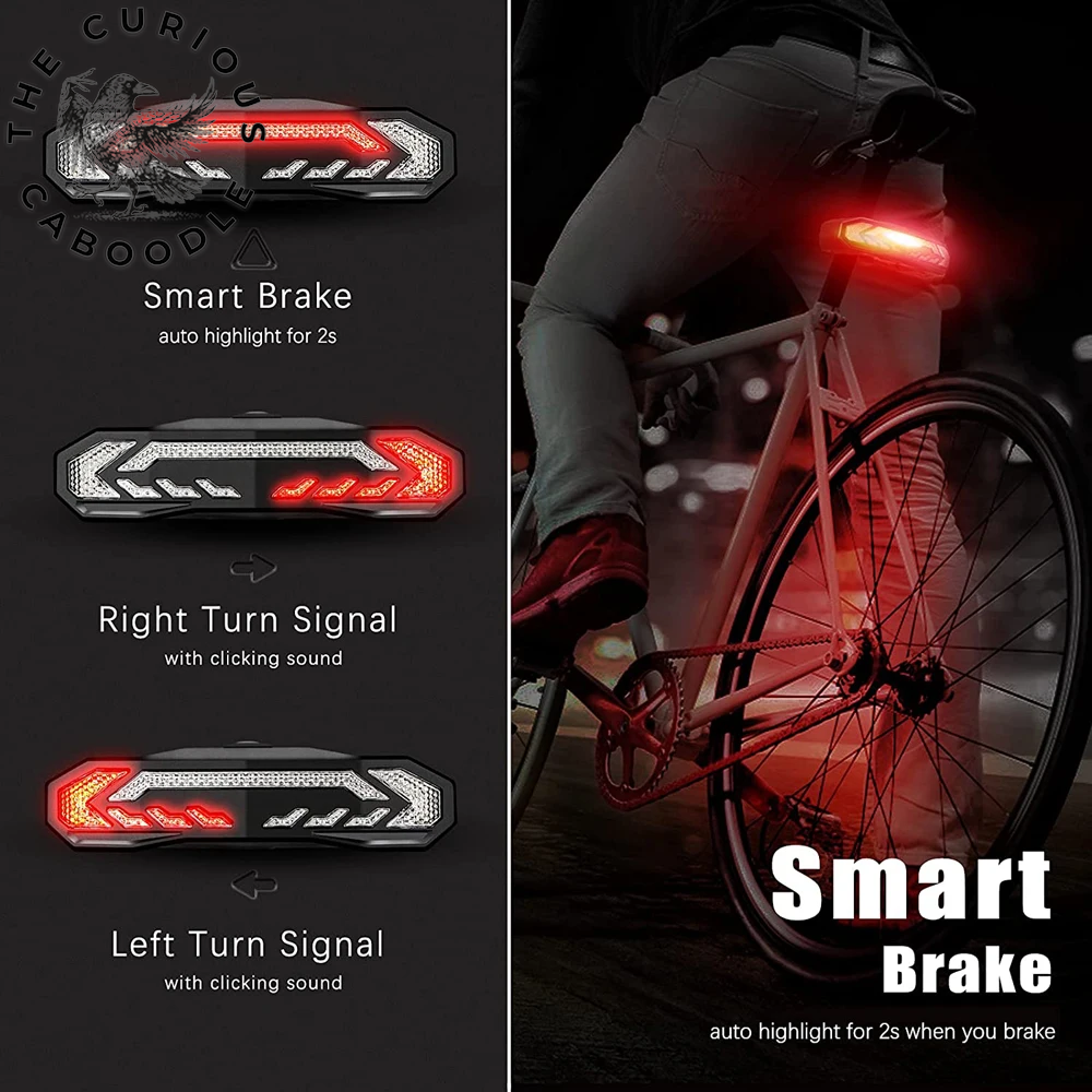 Waterproof Rechargeable Bicycle Rear Light with Alarm & Turn Signal Functionality