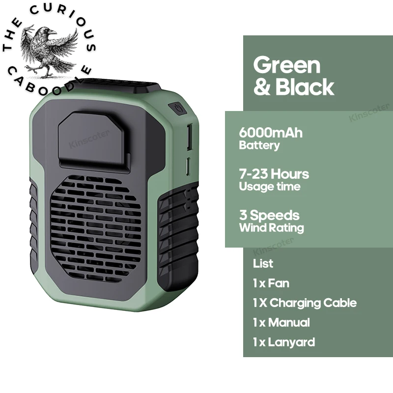 6000mAh Rechargeable Hanging Neck & Waist Fan