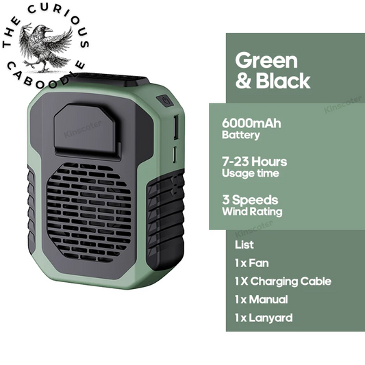 6000mAh Rechargeable Hanging Neck & Waist Fan