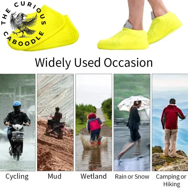 Silicone Waterproof Rain Shoe Covers for Adults and Children - Non-Slip, Wear-Resistant, Portable, and Reusable