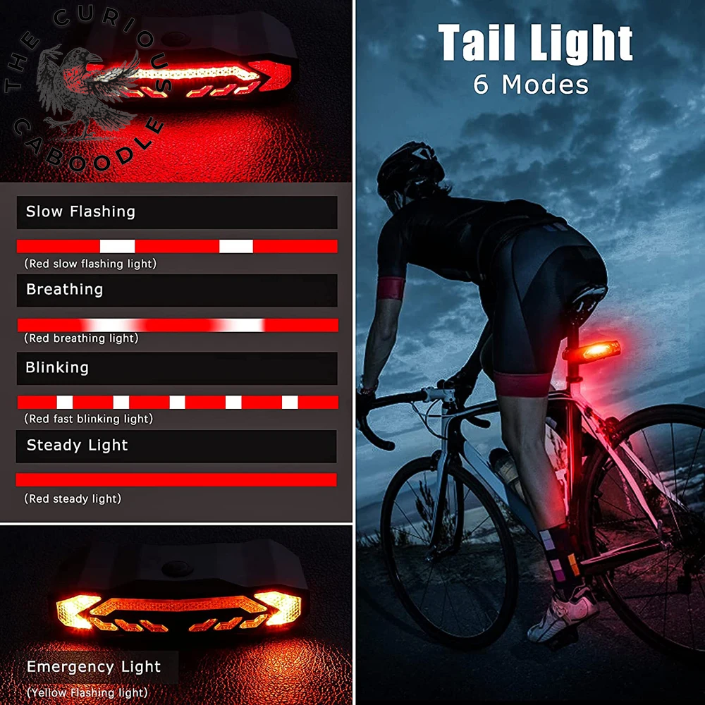 Waterproof Rechargeable Bicycle Rear Light with Alarm & Turn Signal Functionality