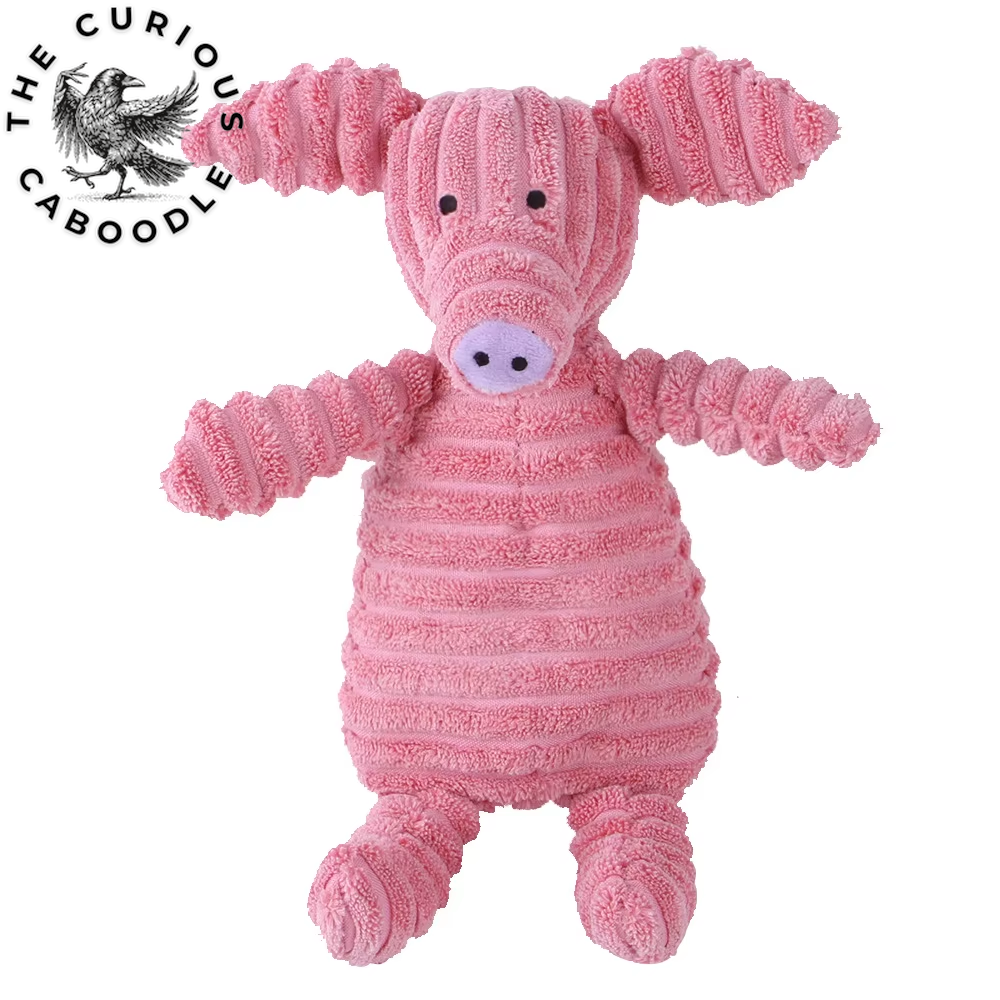 Corduroy Plush Dog Toys - Squeaky & Bite-Resistant Chew Toys for Small & Large Dogs