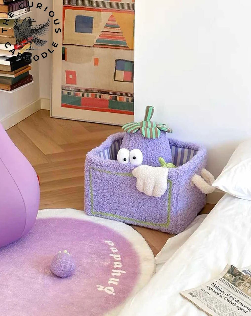 Eclectic Plush Laundry Storage Baskets with Big Eyes - Children's Laundry Bags