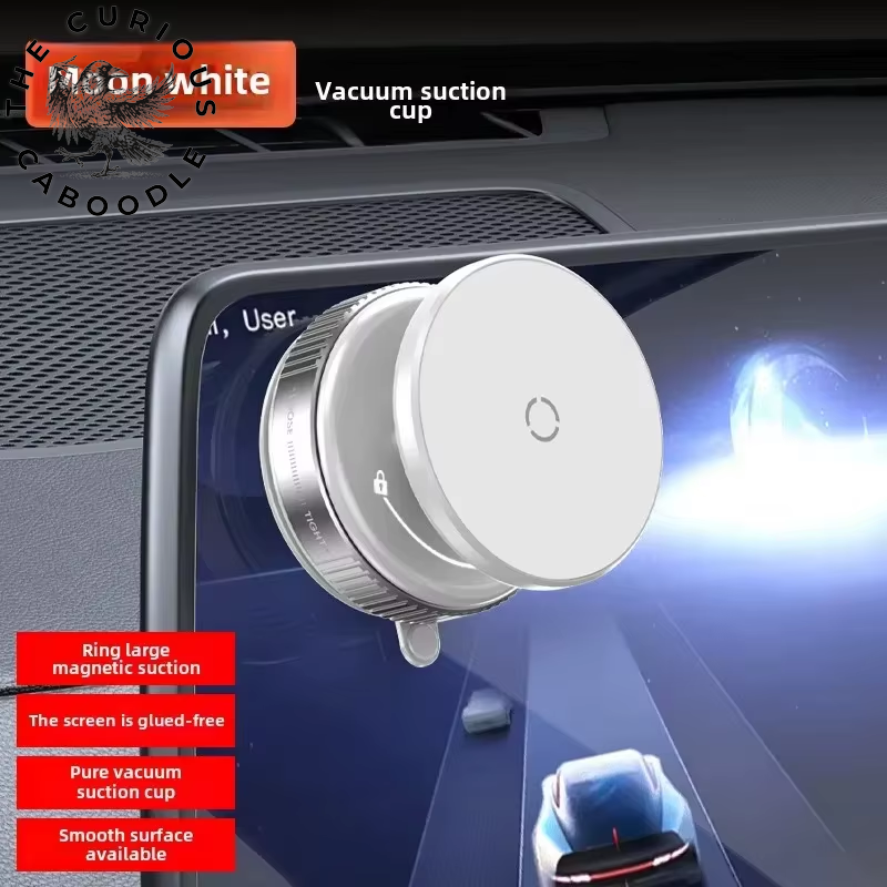360° Rotating Suction Cup Magnetic Car Phone Holder and Navigation Stand for MagSafe Devices