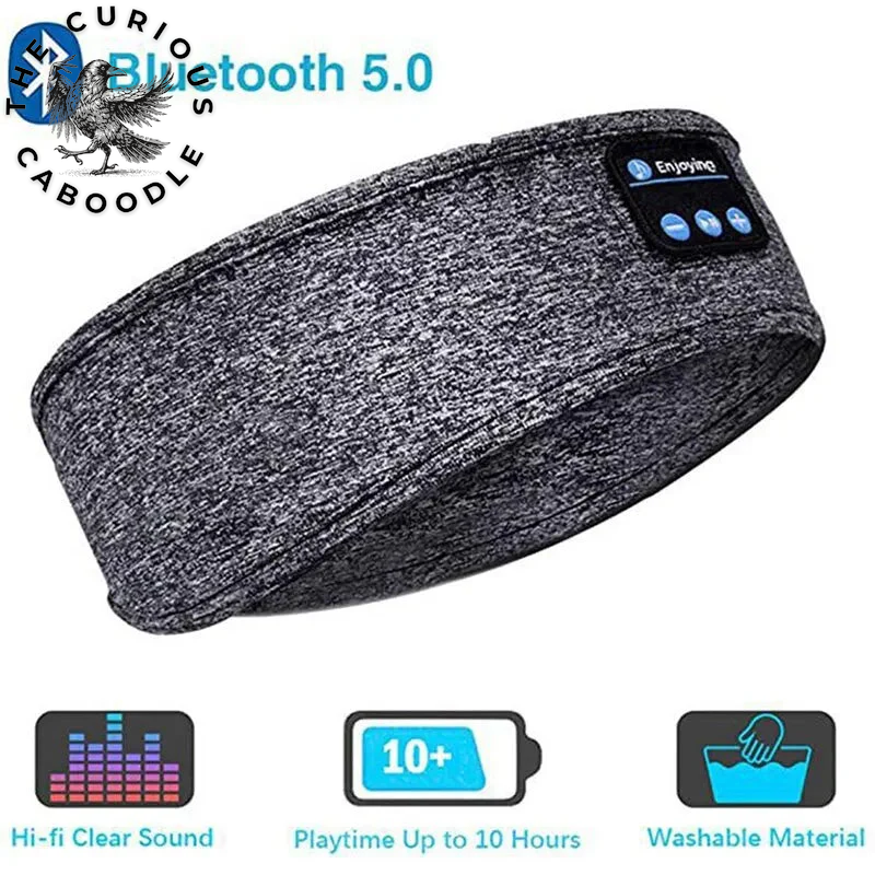 Bluetooth Sleep Headband with Wireless Headphones and Built-In Speakers - Comfortable Fabric and 10-Hour Battery Life