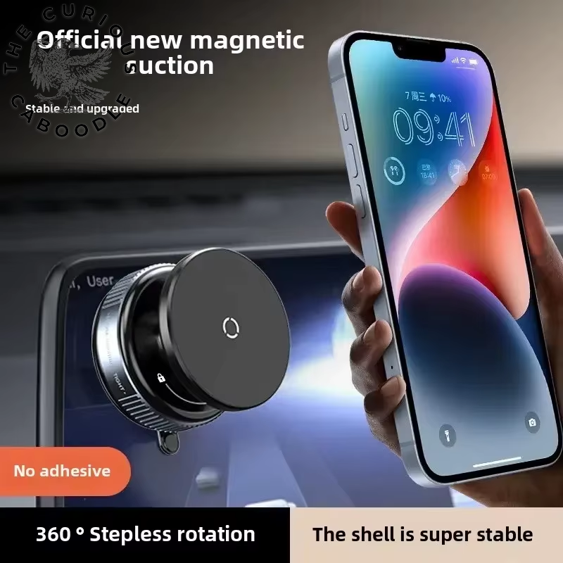 360° Rotating Suction Cup Magnetic Car Phone Holder and Navigation Stand for MagSafe Devices