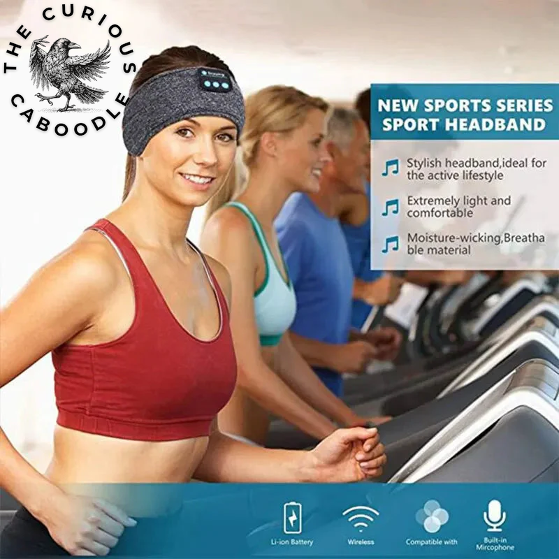 Bluetooth Sleep Headband with Wireless Headphones and Built-In Speakers - Comfortable Fabric and 10-Hour Battery Life