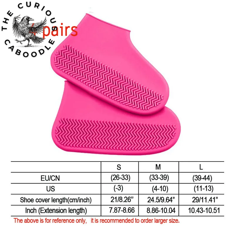 Silicone Waterproof Rain Shoe Covers for Adults and Children - Non-Slip, Wear-Resistant, Portable, and Reusable