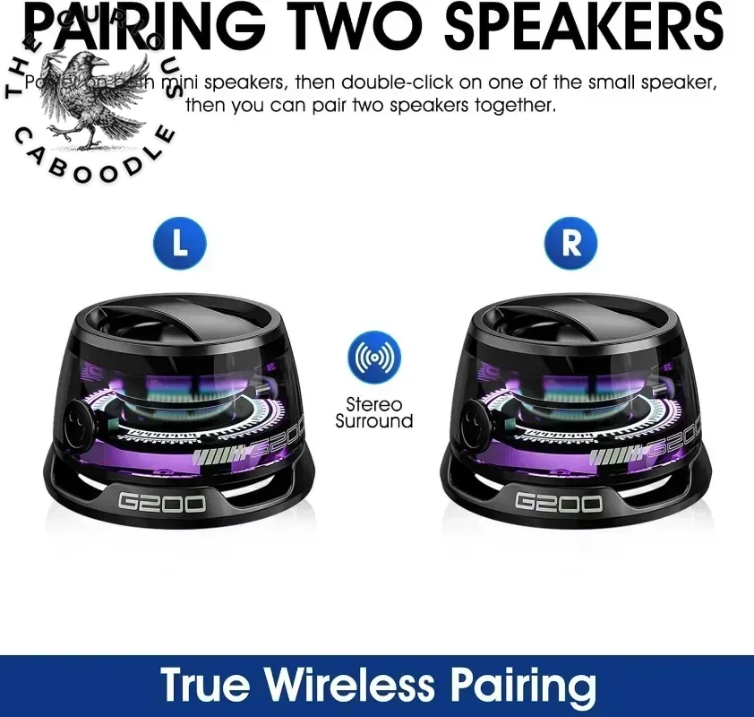 Portable Bluetooth Speaker G200 with RGB Lighting & Magnetic Design